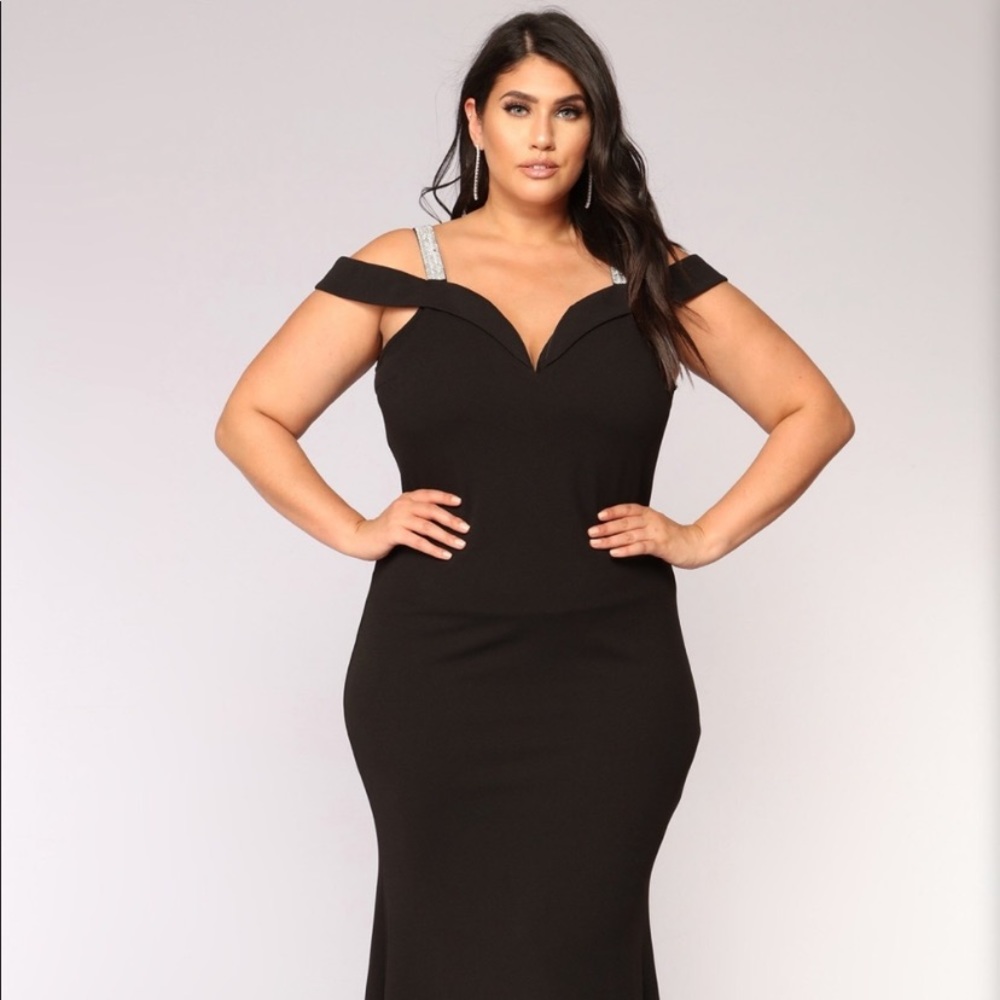 Brand New Black Rhinestone Dress size 1x